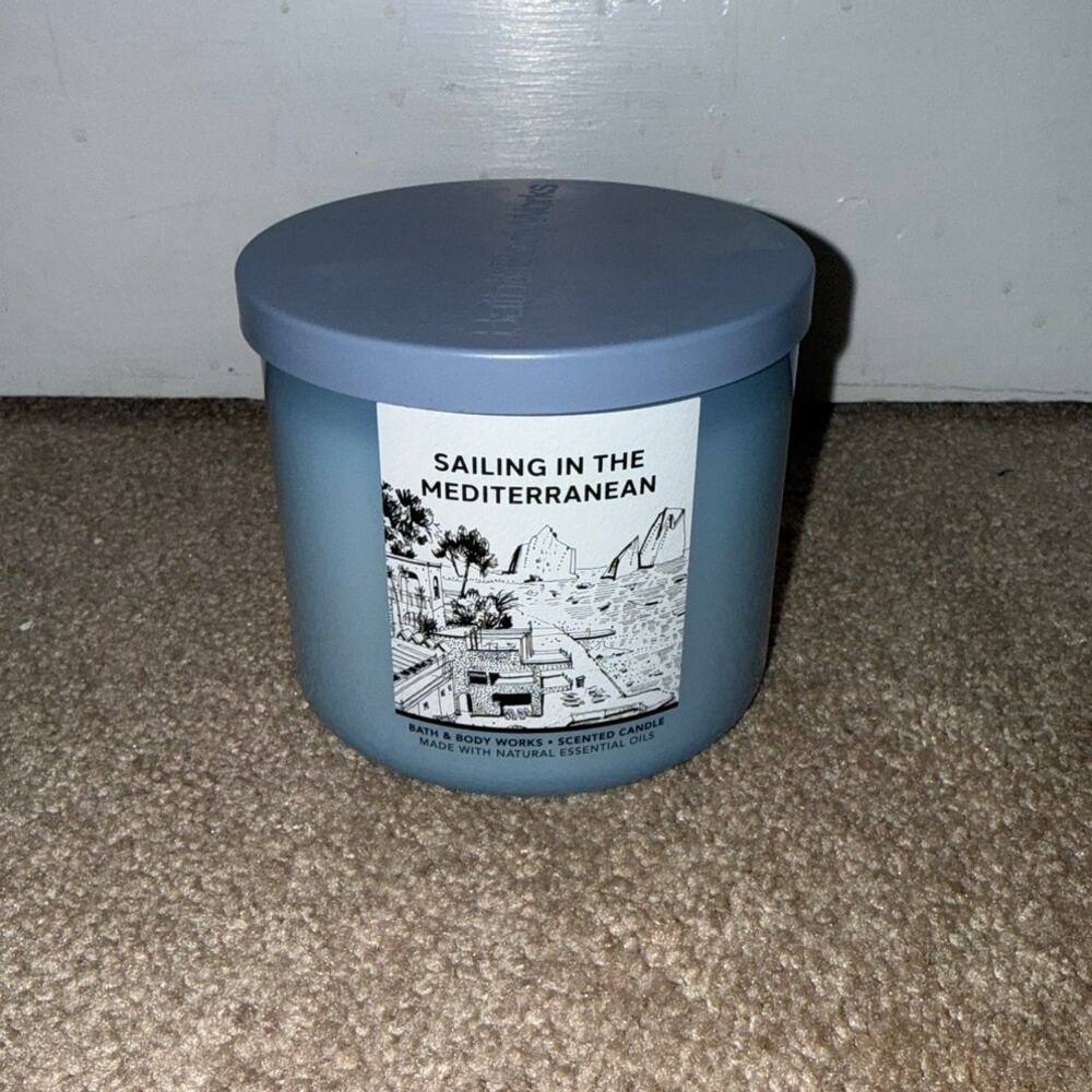 New Bath & Body Works Sailing in the Mediterranean 3 Wick Candle